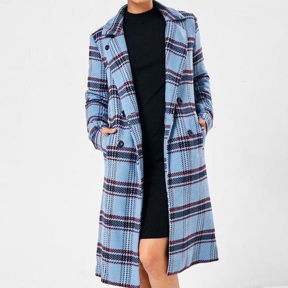 Only Jackets & Blazers - ⭐HOST PICK⭐JACQUELINE de YONG Laura Leona Double-breasted Check Coat in Blue